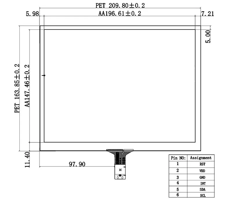 9.7 inch 209mm*163mm For TM097TDH02 G04 LP097QX1 LP097QX2 Capacitive Digitizer Touch Screen Panel Glass USB Driver Board