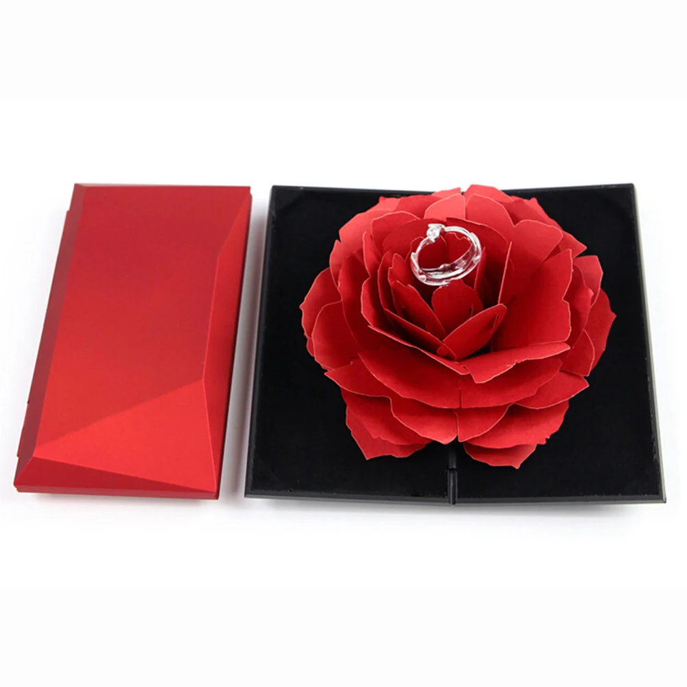 Unique Pops Up Rose Wedding Engagement Rings Box Surprise Jewelry Storage Holder Valentine'S Day Best Gift Boxes For Women Rings 23 Unique Pops Up Rose Wedding Engagement Rings Box Surprise Jewelry Storage Holder Valentine'S Day Best Gift Boxes For Women Rings
