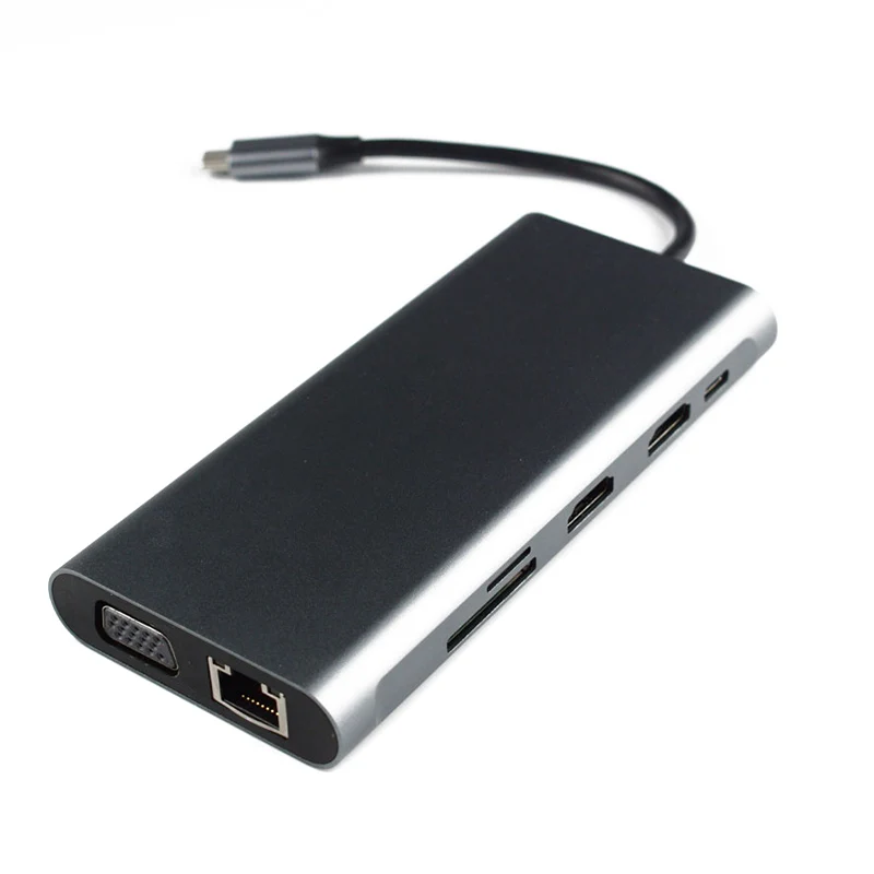 USB C концентратор док-станция для ноутбука type C адаптер Многофункциональный USB3.0 Стандартный для ноутбука, Windows, IOS системы новое поступление