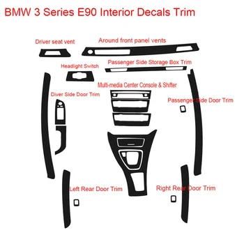 

1*For BMW 320i 325i 328i E90 Interior Decal 5D Reflective Carbon Fiber Car Trim With Tape On The Back