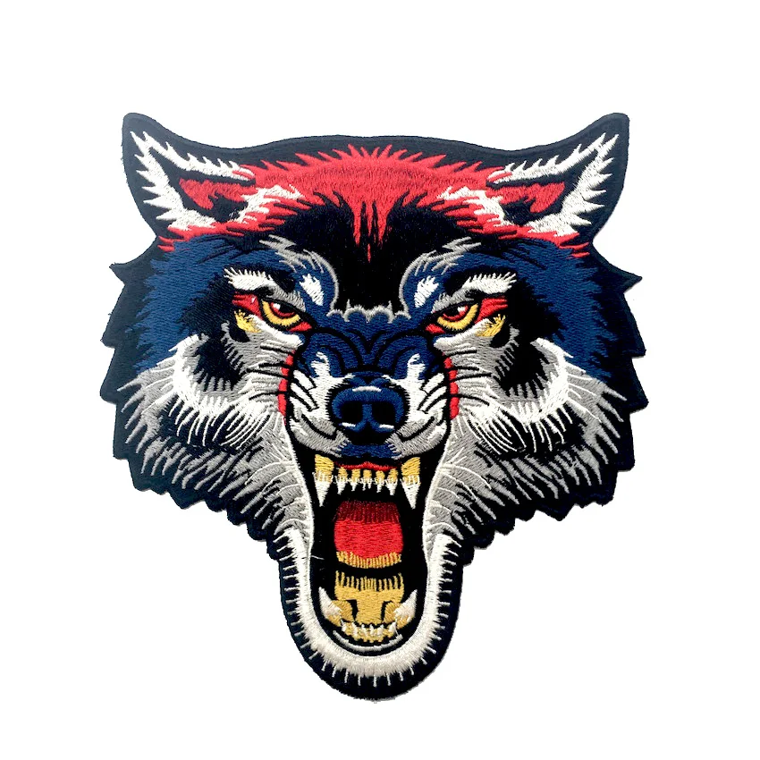 

1Pcs Good Quality Cool Wolf Sewing on Applique Embroideres Patches for DIY Clothing LSHB918