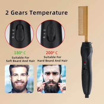 買取 ストレートヘアアイロンプロセラミックフラット鉄コルゲーションカーリング鉄櫛アイロンウェットドライブラシ加熱された櫛