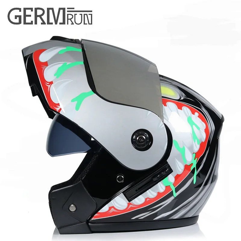 Moto rcycle шлем бездорожье moto cross защитный шлем с двойными линзами для унисекс в четыре сезона