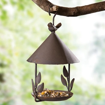 

Bird Feeder Bird Outdoor Iron Rainproof Windproof Hanging Style Feeder for Various Pet Birds Feeding Supplies