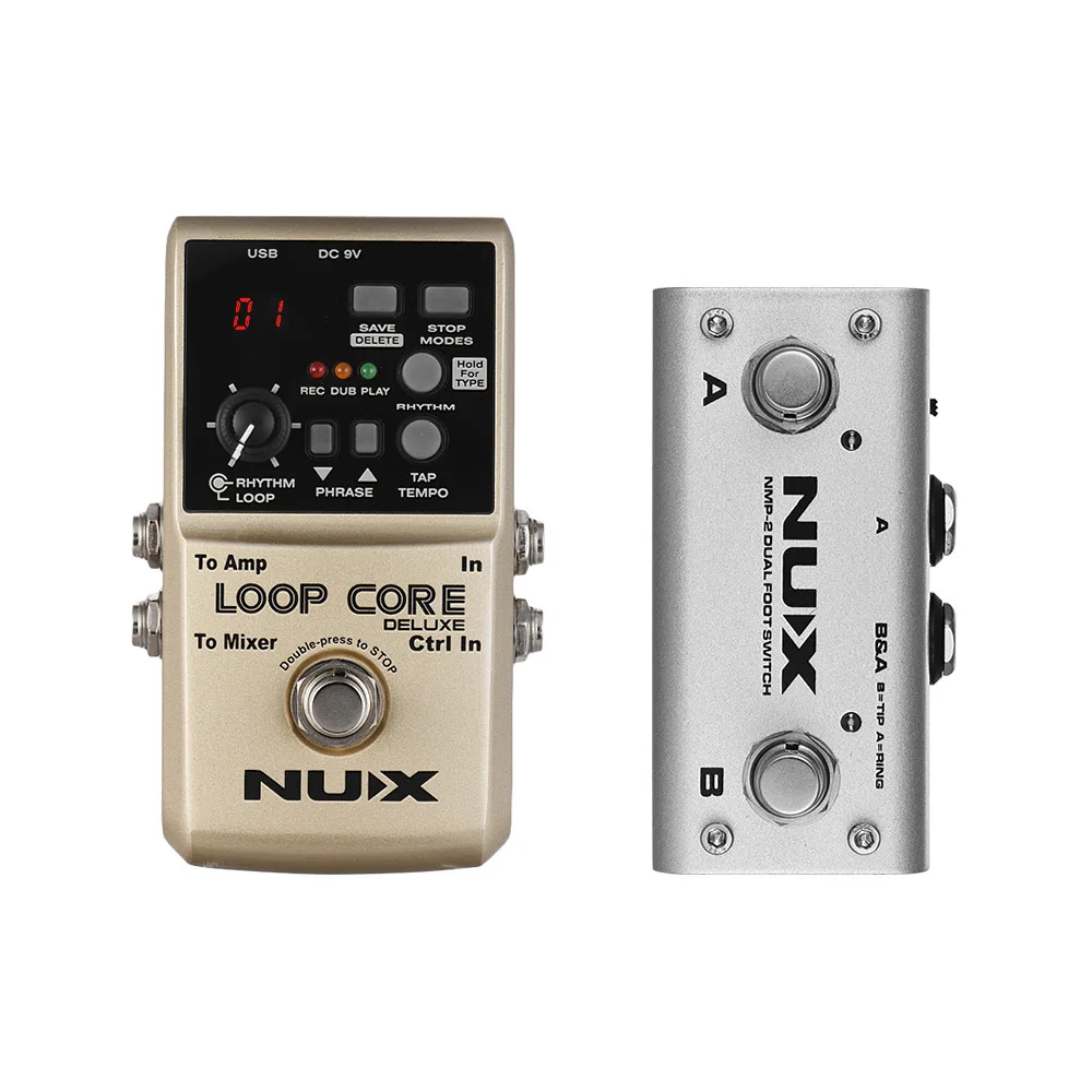 NUX LOOP CORE DELUXE 24 бит гитарный эффект педаль петлителя 8h время записи Встроенный 40 барабанных ритмов с двойной педаль