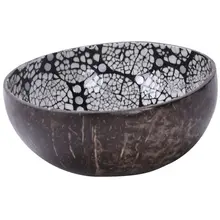 Натуральная миска из скорлупы кокоса посуда ручной работы краски Винтаж ремесло украшения, черный#11