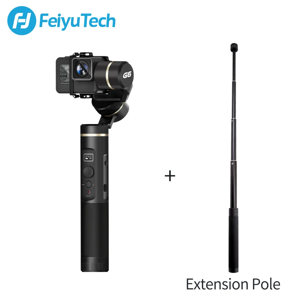 G6 pole FeiyuTech G6 брызг 3-осевому гидростабилизатору экшн Камера Ручной Стабилизатор Wifi+ Bluetooth для экшн-Камеры Gopro Hero 7 6 5 sony RX0 - Цвет: G6 pole