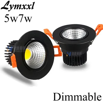 

cob 5w 7w led ceiling downlight dimmable led fixture spot light AC110-240v led recessed down light lighting +driver