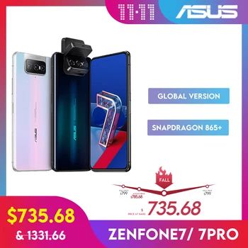 Перейти на Алиэкспресс и купить Смартфон ASUS Zenfone 7/ 7pro, Snapdragon 865/865 Plus, NFC, Android, OTA, 5000 мАч, QC 4,0, 8 Гб ОЗУ, 128/256 Гб ПЗУ, дисплей 6,67 дюйма