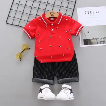 

2020 Children Clothes Suit New Summer Kids Boys Girls Print car T Shirt Shorts 2Pcs/sets Baby Toddler Clothing Infant Sportswear