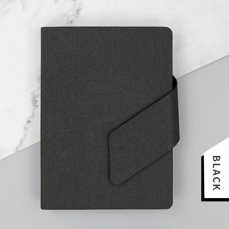 Многофункциональный Блокнот бизнес подарок Заказная обложка белая бумага PU А5 блокнот бумага рекламный подарок - Цвет: Черный