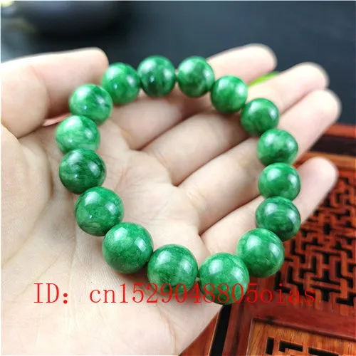 Натуральный зеленый JADE Jasper бисер эластичный браслет Шарм изумруд ювелирные изделия Модные аксессуары резные амулеты Подарки для женщин и мужчин
