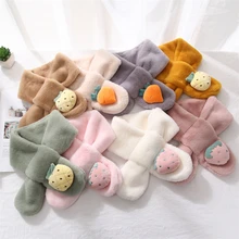 Зимний детский шарф для родителей и детей Детский шарф с кроликом из мультфильма имитация кроличьей шерсти нагрудник с имитацией кроличьей шерсти