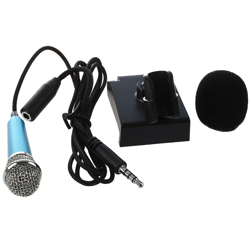 

ABKK-Mini hand microphone for voice recording, Internet chat on smartphone, notebook or tablet, with 3.5 mm mic cable and mic st