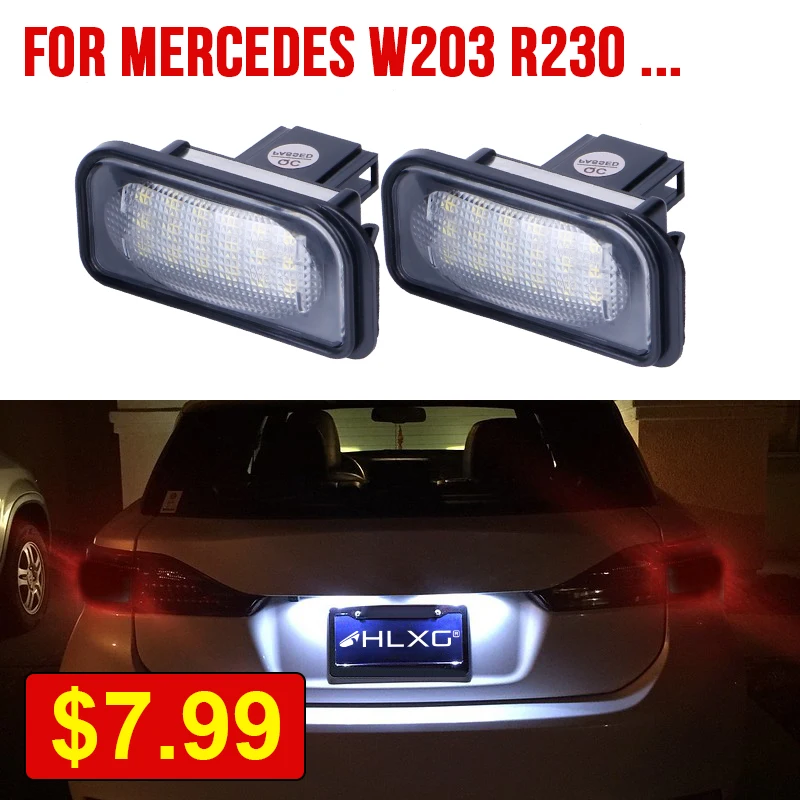 12V Светодиодный светильник номерного знака для Mercedes Benz W203 4 двери R230 W209 coupe C209 cabriolet