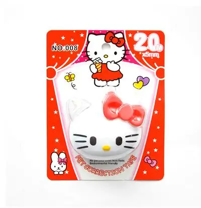 Kawaii hello kitty Корректирующая лента мультяшная kt кошачья голова стерео моделирующая Корректирующая лента 20 м детский подарок офисные школьные принадлежности - Цвет: Красный