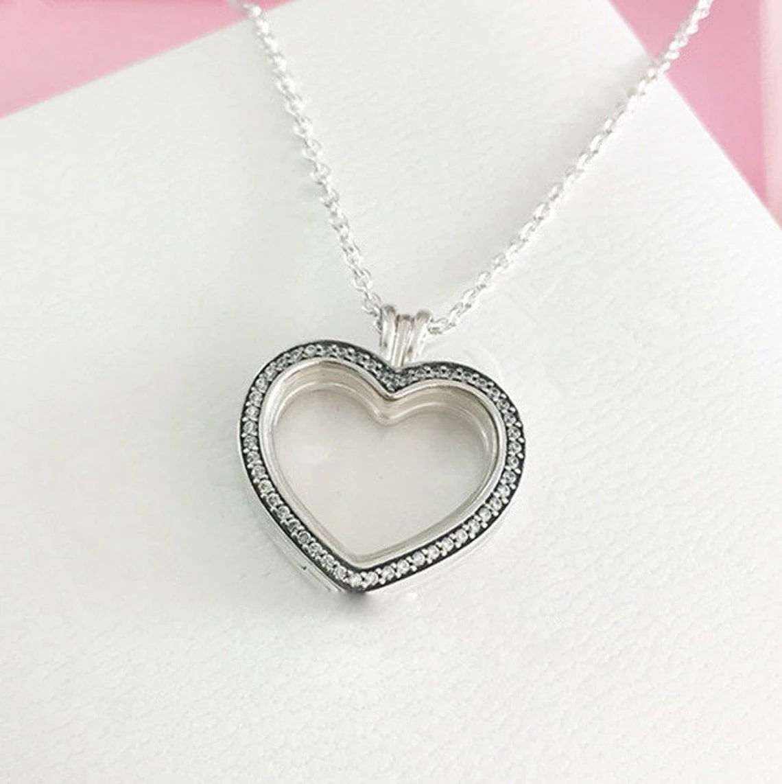 director explorar Rocío 925 Sterling Silver Link Chain Sparkling Floating Heart Locket Pendant  Necklace Fit Woman European Pandora Style Jewelry|Pendant Necklaces| -  AliExpress