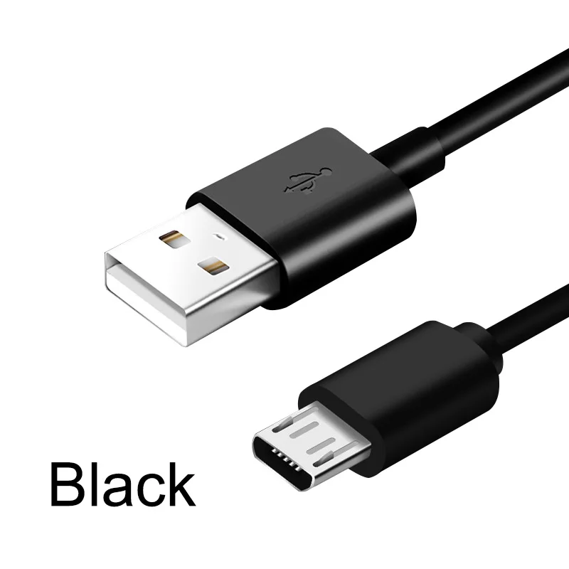 Черный Micro USB кабель Android 0,25 м 0,5 м 1 м 1,5 м 2 м 3 м Microusb кабель для передачи данных 5V2A Быстрая зарядка провода для мобильных телефонов Кабели - Цвет: Черный