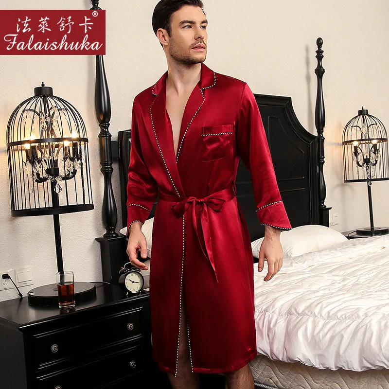 Натуральная шелковая Пара халат для мужчин и женщин благородное платье+ халат пикантный халат наборы женский элегантный шелковистый шелк тутового шелка халаты - Цвет: Men red