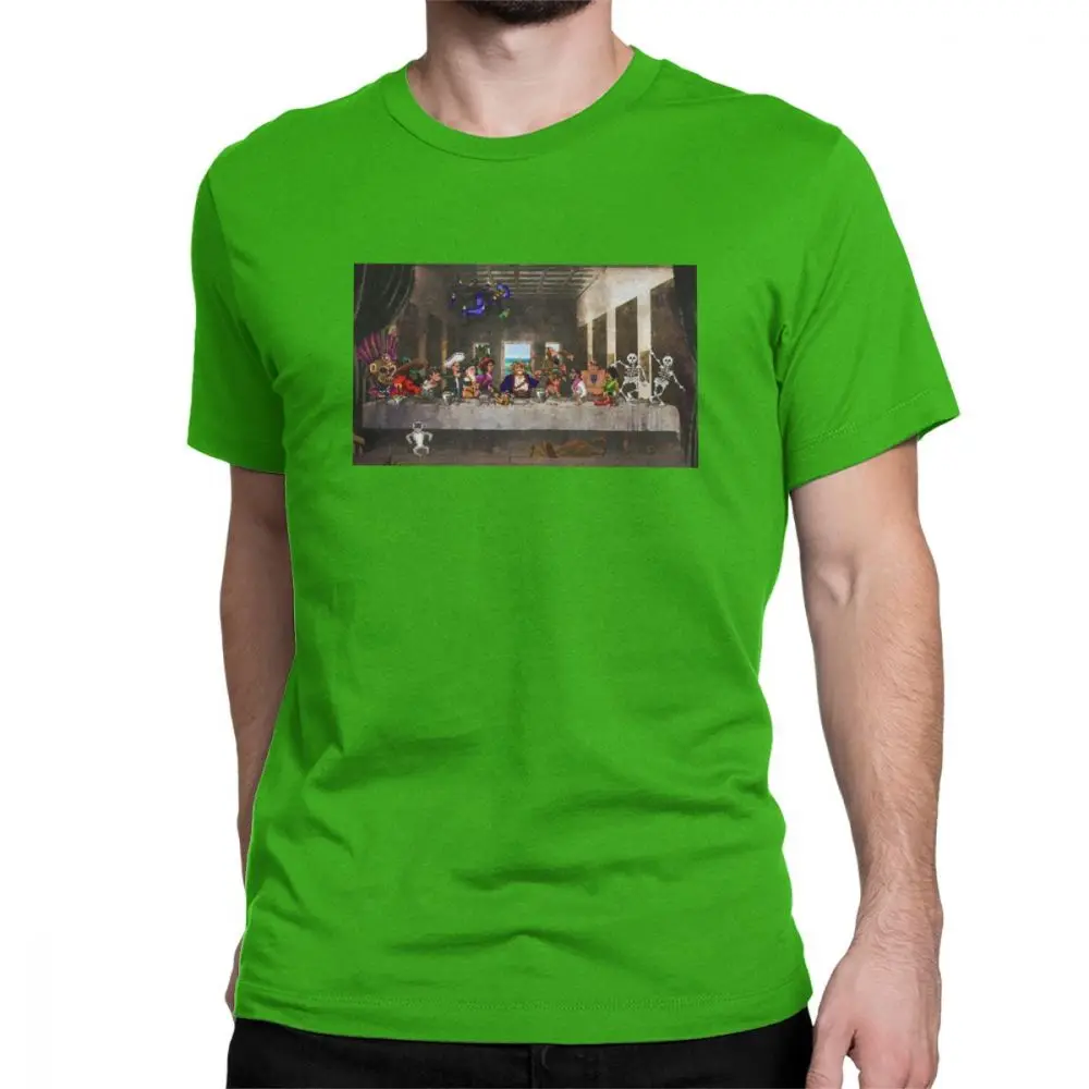Последний остров обезьян ужин футболки мужские хлопковые футболки guybritch Threepwood игры пират Ретро Игра Футболка короткий рукав 6XL - Цвет: Зеленый