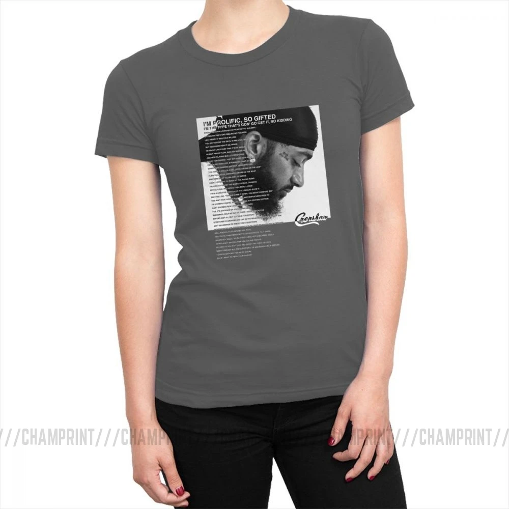 RIP Nipsey Hussle футболка Топы Отдых в мире женские футболки Гранж рок хип хоп футболки хлопок женская уличная одежда - Цвет: Темно-серый