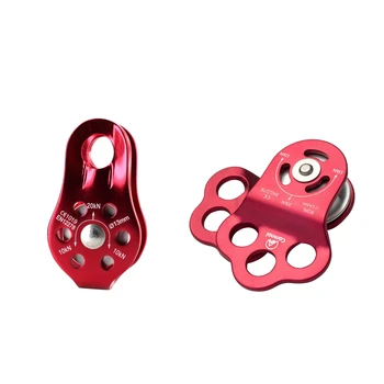 

2pcs 20KN Rock Climbing Mountaineering Exploring Rappelling Pulley Ball Bearing Pulley Mobile Side Plate Pulley w/ CE Certified