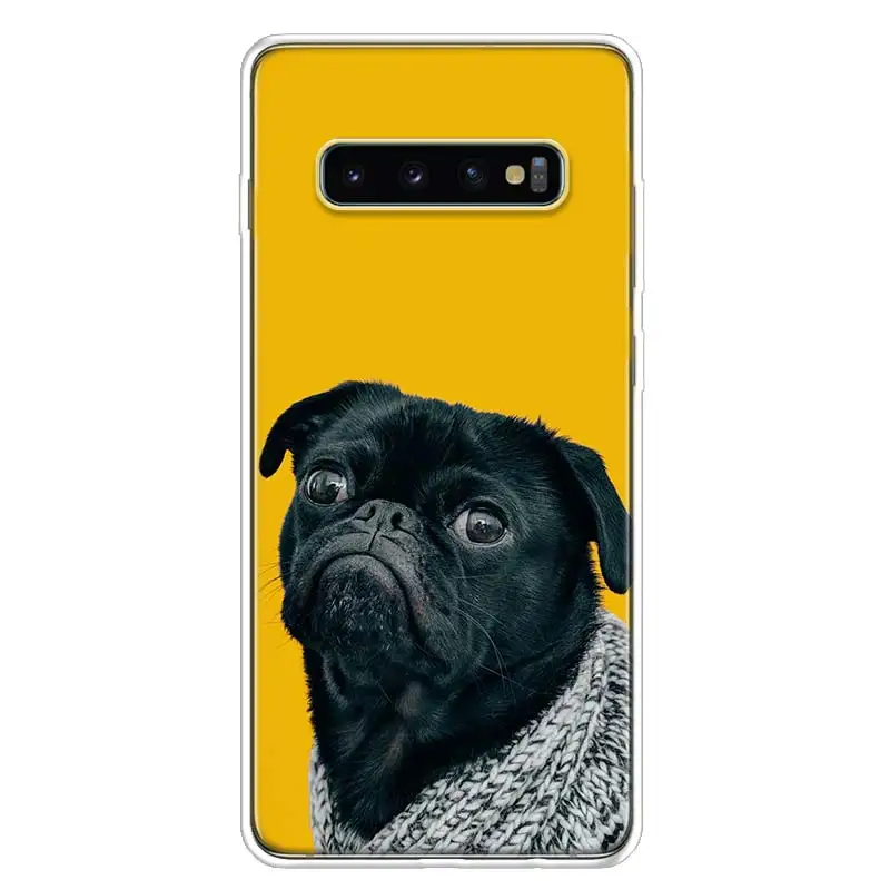 TW113-1 Изображением симпатичного мопса или крышка чехол для телефона для samsung Galaxy S10+ Note 10 9 8 S9 S8 J4 J6 J8 плюс S7 S6 корпус под плетенную сумку - Цвет: TW113-1