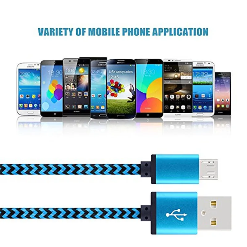 Micro USB кабель 2.4A нейлон Быстрая зарядка USB кабель для передачи данных для samsung Xiaomi LG планшет Android мобильный телефон usb зарядный шнур