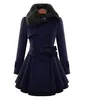 Women's Winter Slim Long Wool Sherpa Coat Double Breasted Padded Korean Cashmere Coat England Style Trench 5