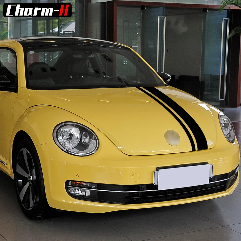 Автомобильный Стайлинг кузова полосы виниловые наклейки комплект для Volkswagen Beetle A5 2011- капот крыши задний багажник полосы наклейки