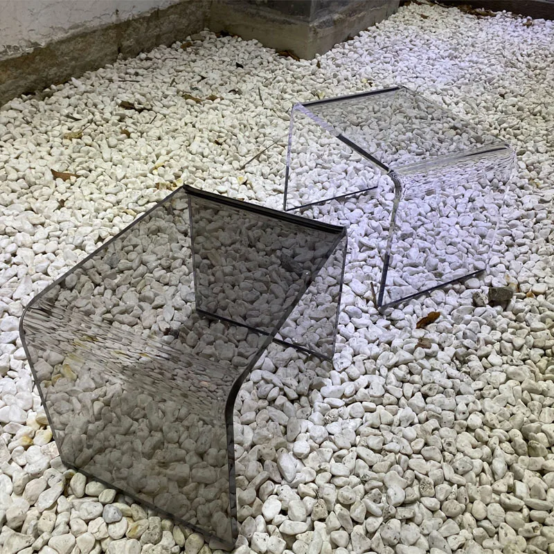 스툴 Japanese Home Acrylic Stool Household Glass Shoe Changing Stool Transparent Ins Light Luxury Plastic Stools meuble 스툴의자