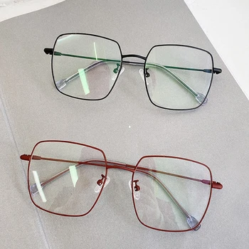 

Anti-blue light Elastic paint green blue women's glasses vintage alloy Super light computer goggle eyewear men square shades