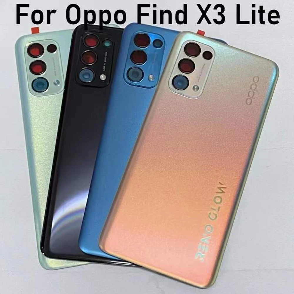 100% Original For Oppo Find X3 Lite Rear Battery Back Cover with logo Panel Door Housing Case adhesive for findx3lite | Мобильные