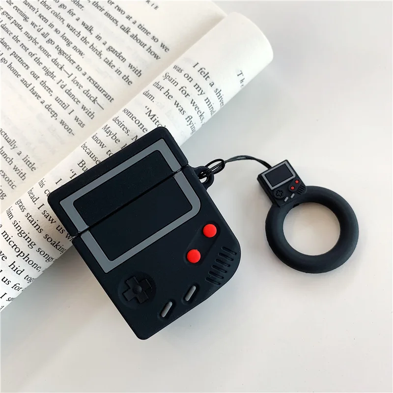 Black Мультяшный силиконовый чехол для AirPods, чехол с милым тетрисом, чехол для наушников s для Apple Airpods 2, сумка для наушников, аксессуары для наушников - Цвет: Black