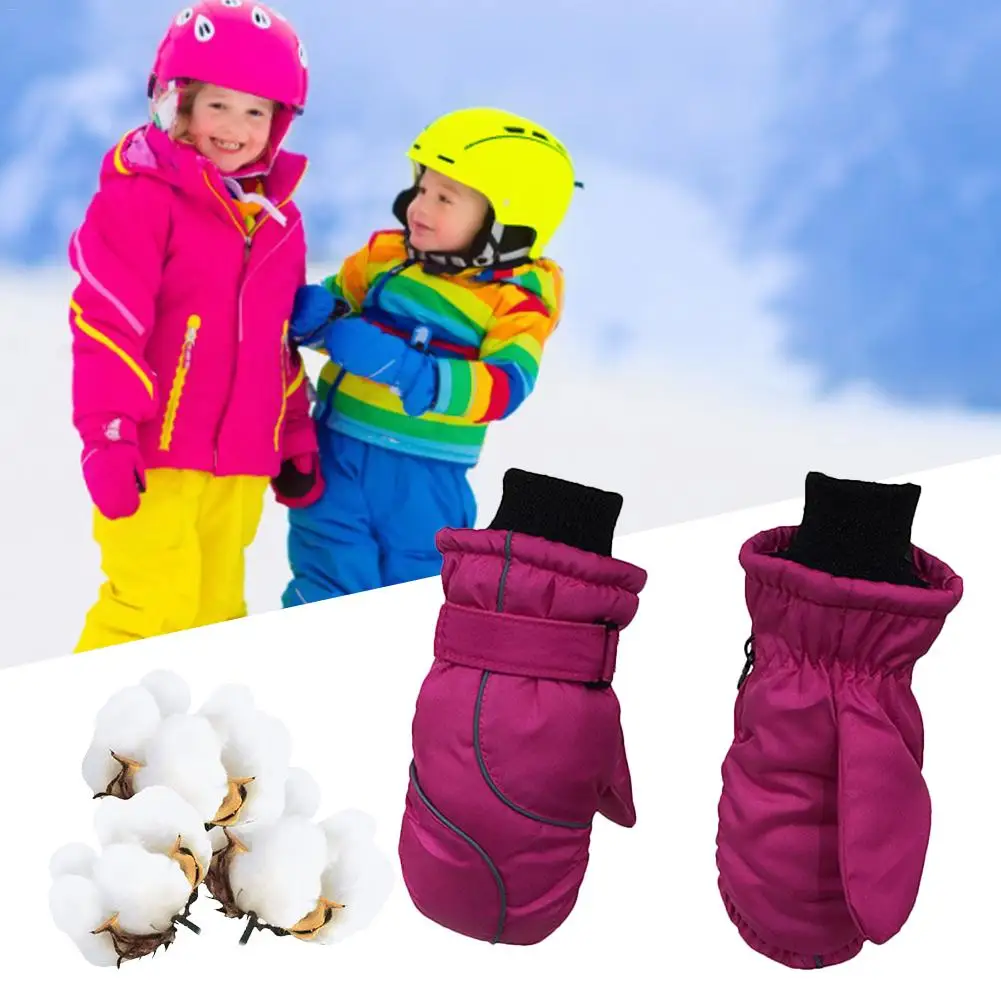 

Children's Gloves Thicken Ski Gloves Windproof And Waterproof Warm Gloves For Children Thicken Keep Warm Winter Must