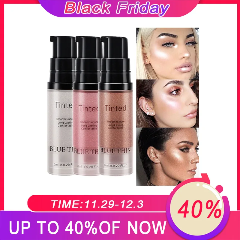 

Highlighter Makeup Gold Liquid Face Eye Contour Brightener Glow Shimmer High Quality Cosmetics maquiagem profissional completa