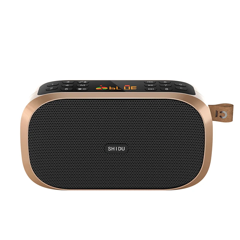 Gold Shidu S168 Мини Bluetooth 5,0 динамик USB TF карта AUX FM радио портативный музыкальный плеер громче динамик FM приемник - Цвет: Gold