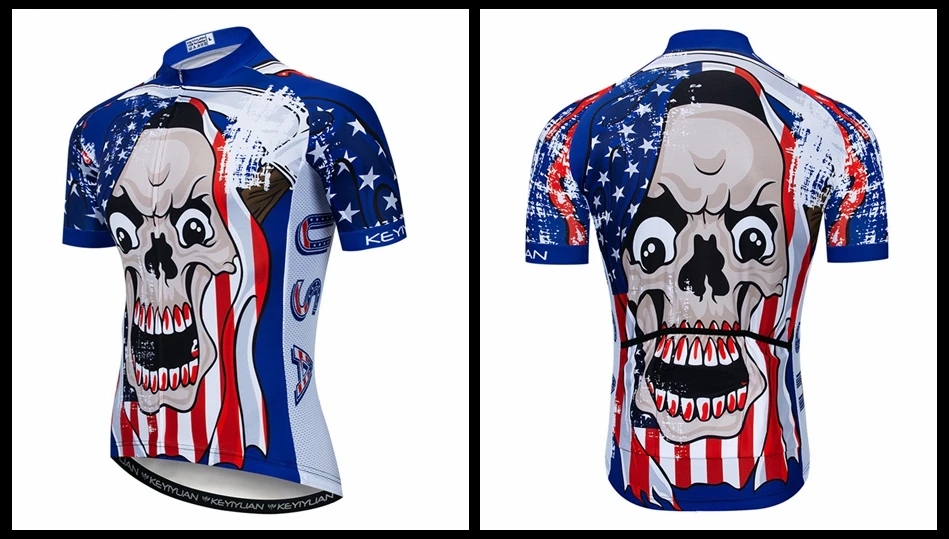 Weimostar Skull Cycling Jersey Men Pro Team Bike Jersey mtb Bicycle Shirt Breathable Cycling Clothing Road Bicycle Wear Clothes