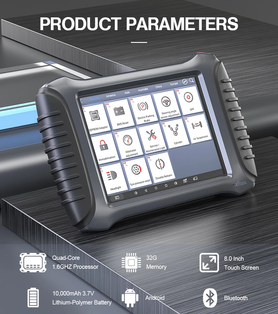 Автомобильный диагностический сканер XTOOL A80 с Bluetooth/Wi Fi OBD2 полный комплект