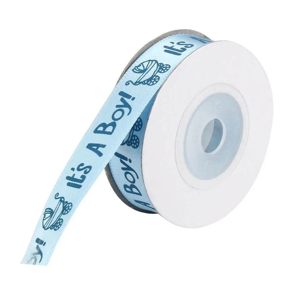 Это мальчик/девочка атласная Ribbon10y и воздушные шары 10 предметов в партии, для подарков для будущей матери для крещения ребенка день рождения Подарочная упаковка творчество, рукоделие, Декор - Цвет: Satin Blue 10Yard