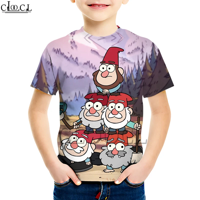 Kids T shirt 16 Детские футболки с рисунком из аниме «Гравити Фолз»; Креативная одежда с 3D принтом для мальчиков и девочек; толстовка с короткими рукавами; повседневные топы для детей - Цвет: Kids T shirt 16