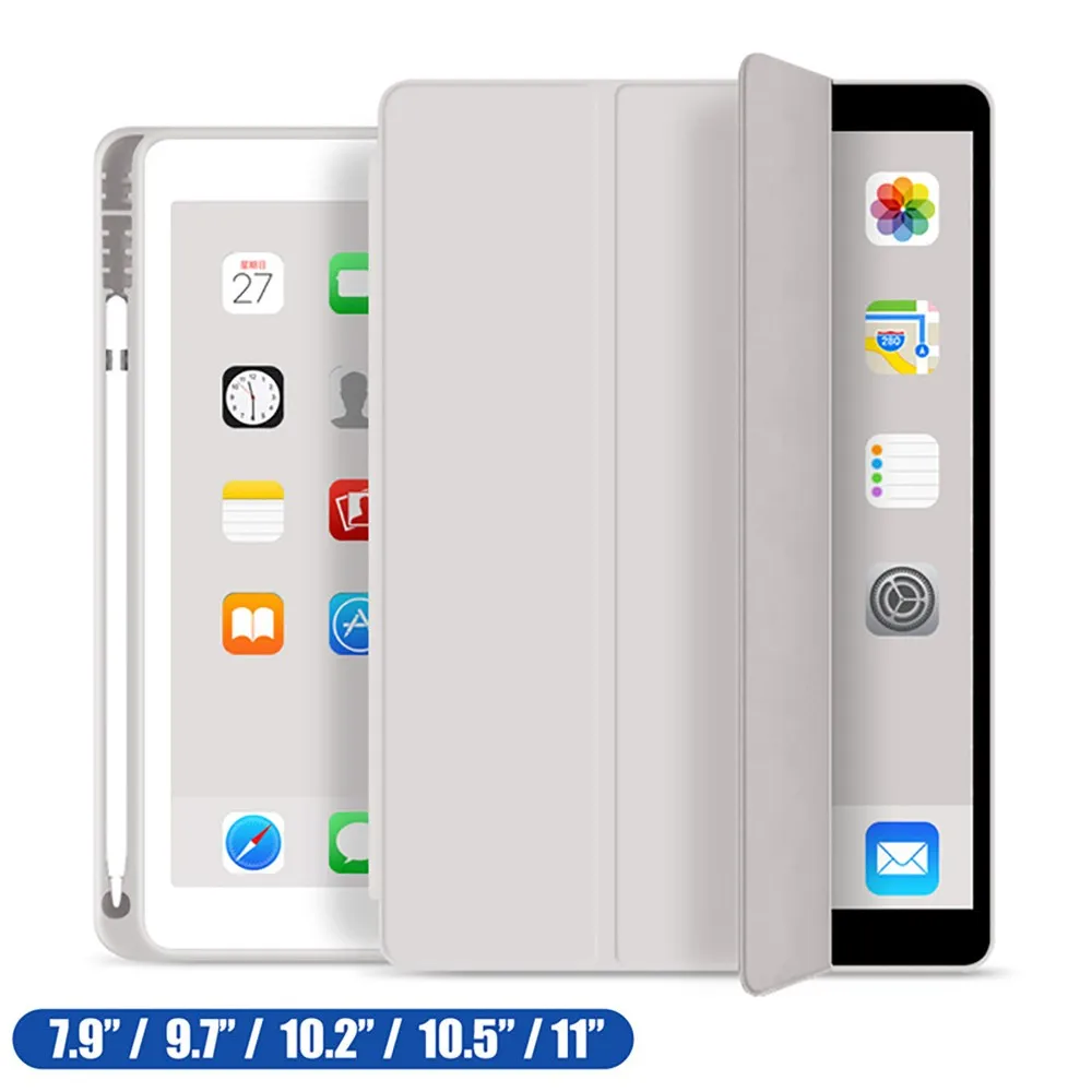 Умный чехол с держателем для стилуса Ipad 5-го 6-го поколения 2019 10 2 7 2018 2017 9 Mini 4 5 2020 Pro