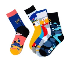 Женские носки в стиле хип-хоп, уличные, хлопковые, с принтом граффити, гольфы, высокое качество, Harajuku, унисекс, дышащие