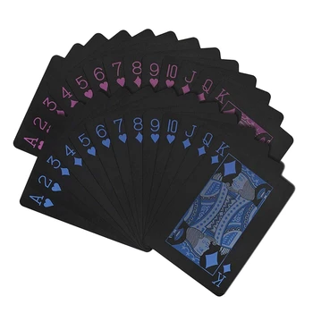

2 Decks of Waterproof Poker Cards, Plastic PVC Playing Cards with Gift Box Perfect for Party and Game, 1 Blue + 1 Red