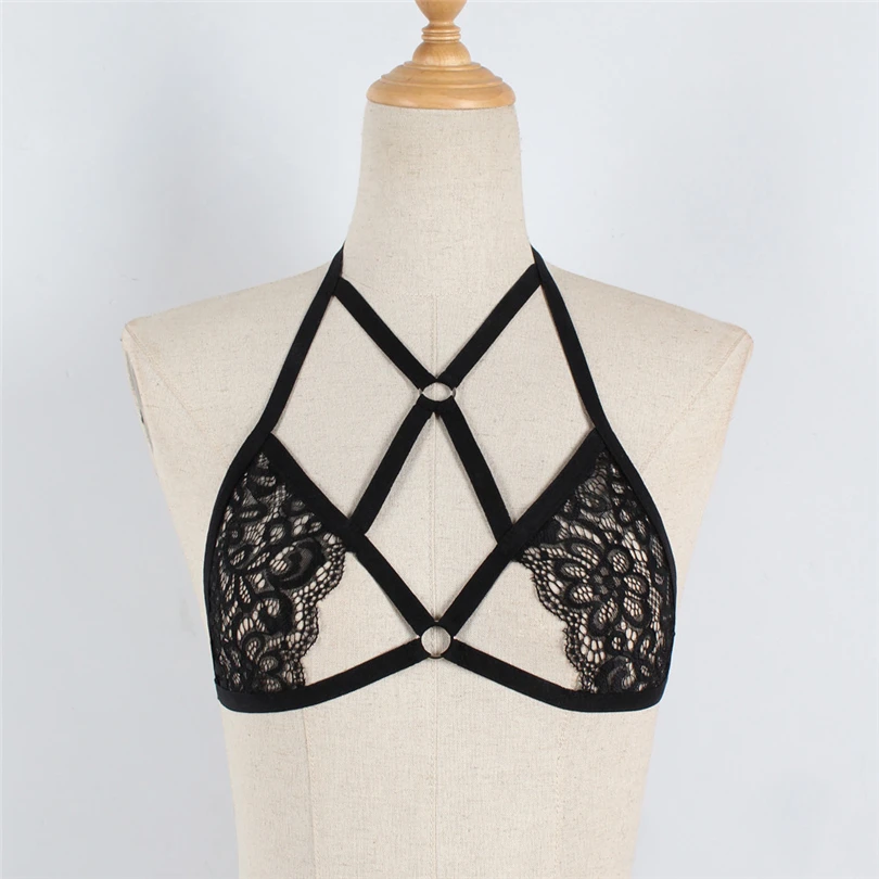 Plus Size Sexy Lingerie Women Underwaer Sexy Lace Bandage Lingerie Corset Push Up Top Solid Encaje Mujer 30OCT144