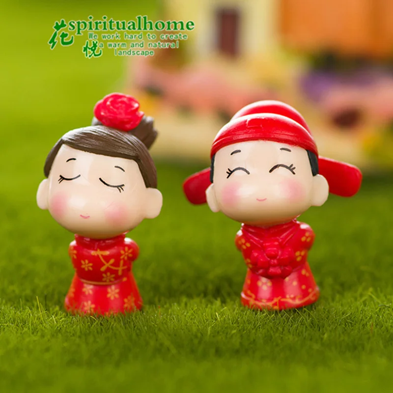 

Wedding Bakery Birthday Cake Scene Decoration Scenario Decoration Micro Landscape Chinese Style Couples Men And Women Marriage a
