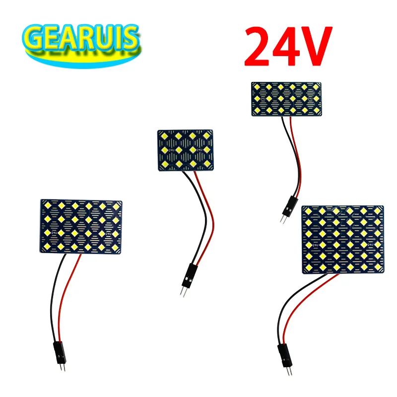 10pcs AC 24V Truck Dome Panel lights 12 18 24 36 SMD 3030 LED 5.28W 4.08W 2.16W Interior Map Roof Reading light lamp 2 Adapter | Автомобили