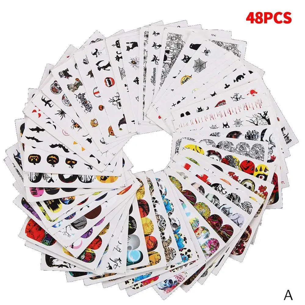 

48 Sheets Sweet Nail Art Flower Designs Water Transfer Mixed Nail Stickers Decal Manicure Decoration Beauty Nail Tool