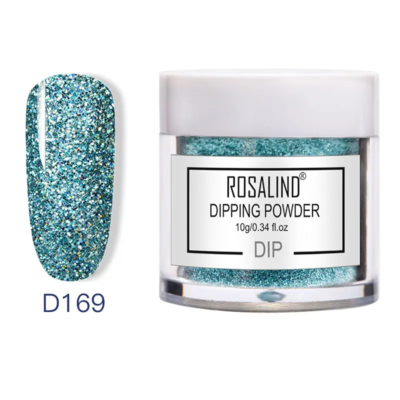 Набор порошки для ногтей ROSALIND, Базовое покрытие, градиентный французский лак для ногтей, натуральный цвет, голографический блеск, средство для маникюра - Цвет: RPD169