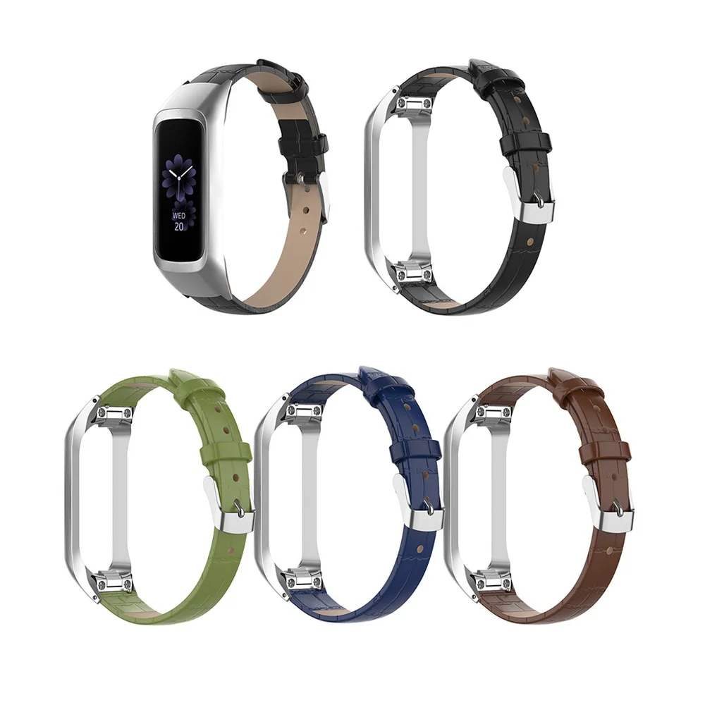 ONEVAN для samsung Galaxy Fit-e/SM-R375 Смарт часы ремешок кожаный ремешок с металлической рамкой Замена регулируемый браслет